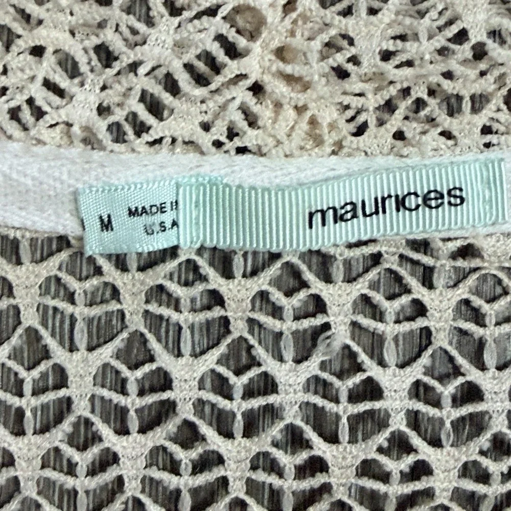 MAURICES Women's Medium Short Sleeve Crochet, Cottage Core, Victorian Cardigan - Picture 3 of 3